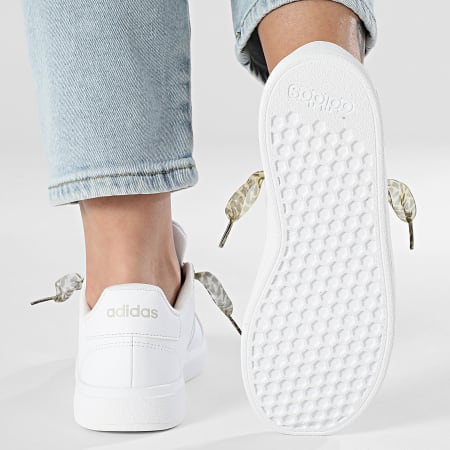 Adidas Sportswear - Baskets Femme Grand Court 2.0 FZ6158 Footwear White Grey One x Superlaced Lacet Léopard